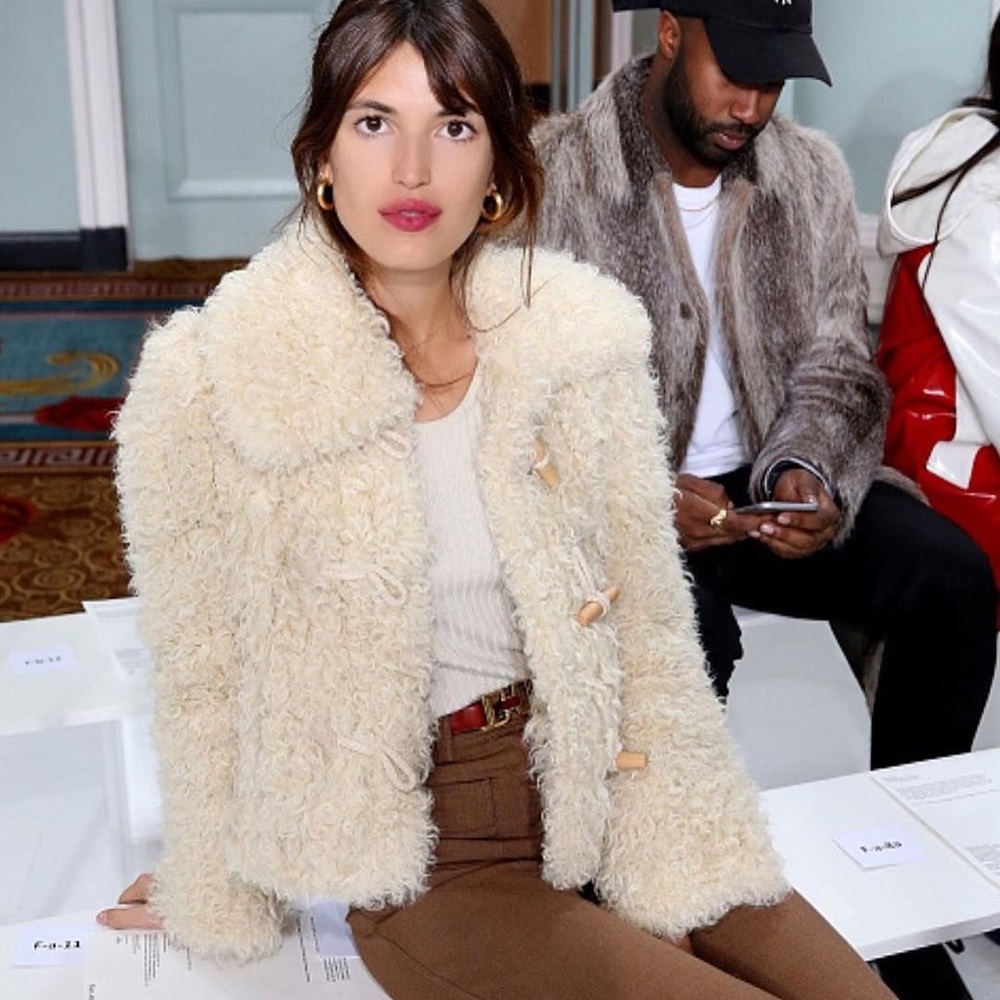 Reformation white faux fur coat